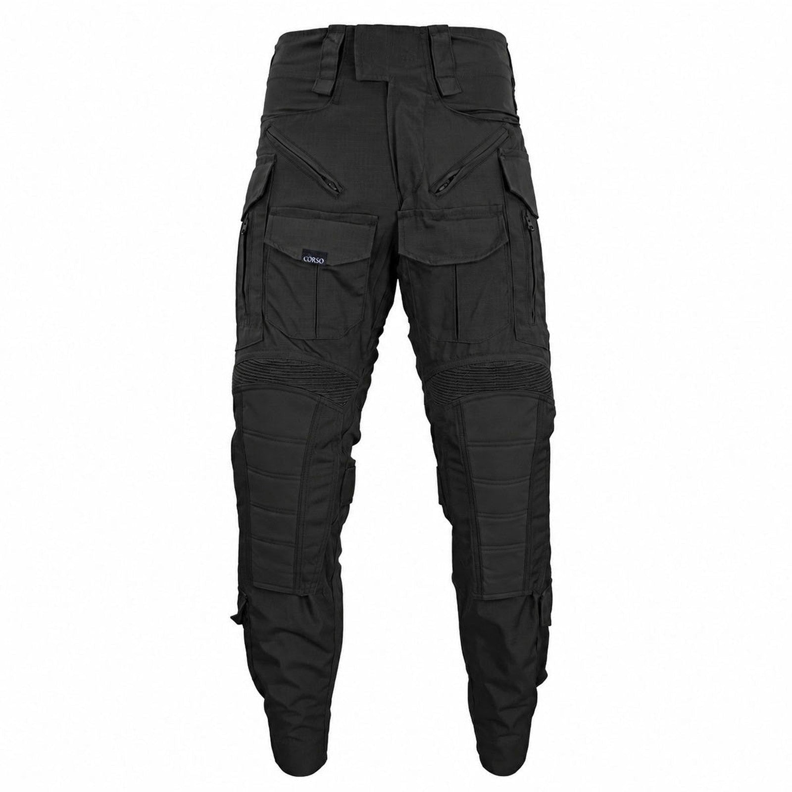 Pantaloni tactici de combat WARDOG negri cu genunchiere | WARGEAR RO
