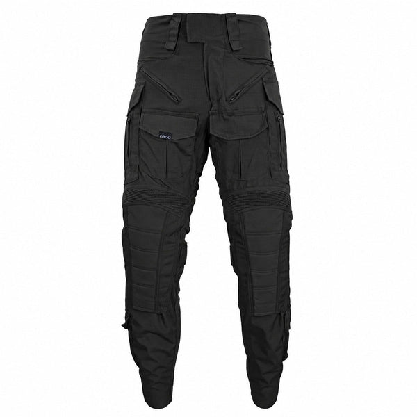 Pantaloni tactici de combat WARDOG negri cu genunchiere | WARGEAR RO