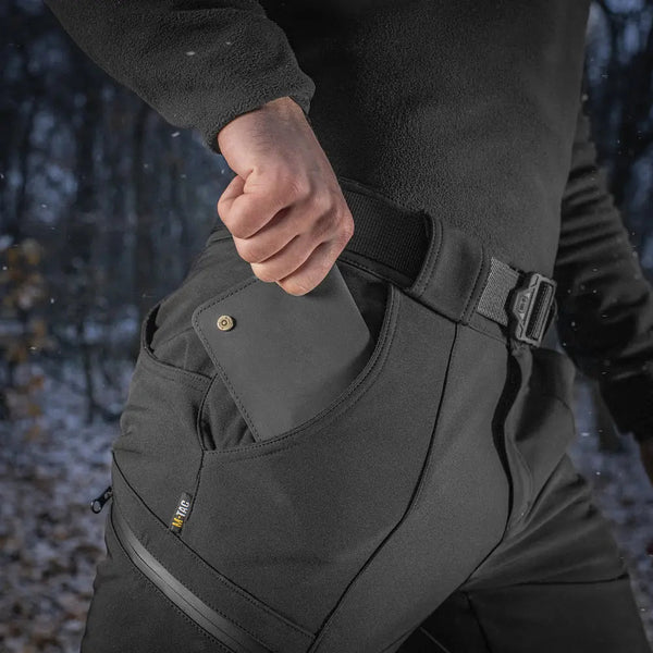 Pantaloni tactici Softshell negri M - TAC - impermeabili | Echipament tactic WARGEAR