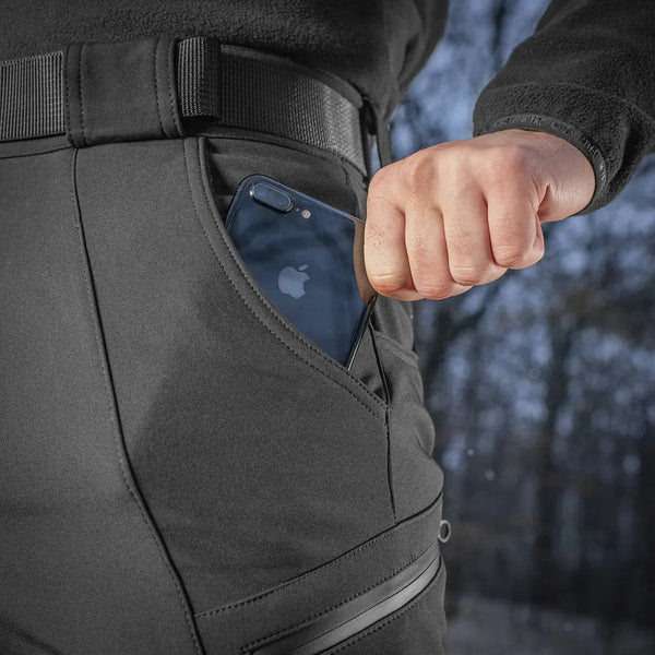 Pantaloni tactici Softshell negri M - TAC - impermeabili | Echipament tactic WARGEAR
