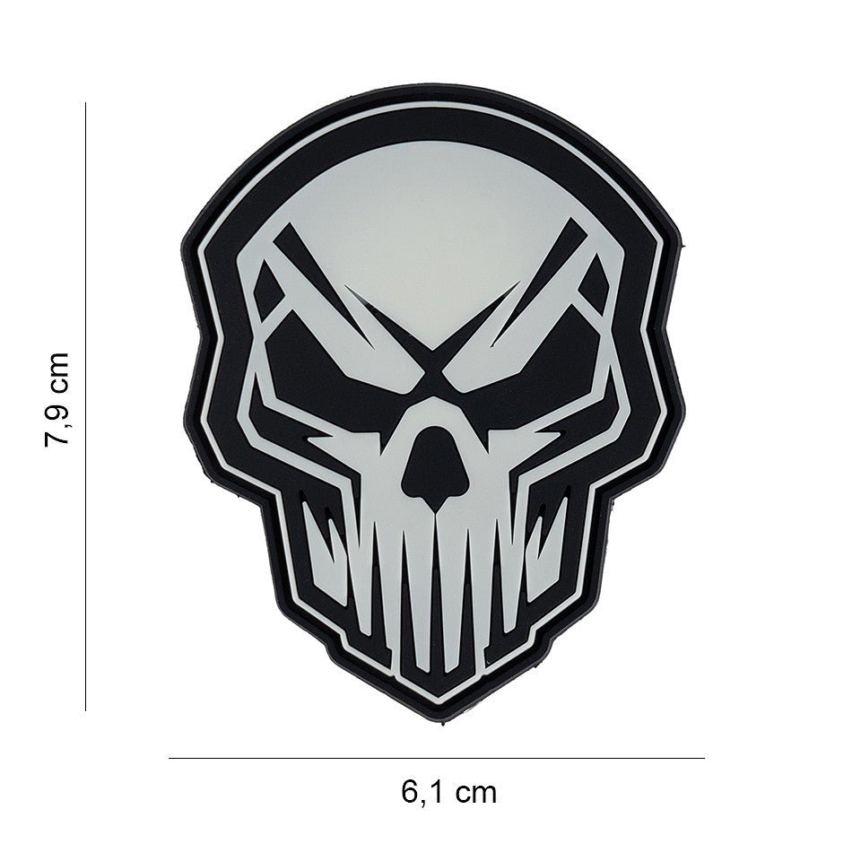 Patch Angry Skull Fosforescent 3D PVC | Echipament tactic WARGEAR
