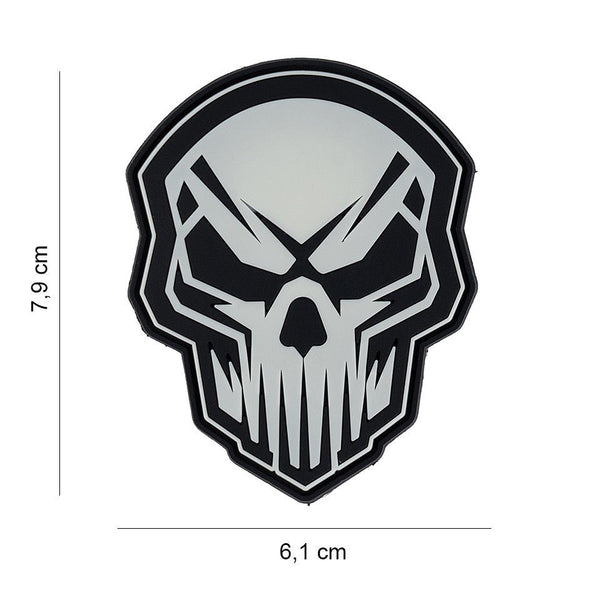 Patch Angry Skull Fosforescent 3D PVC | Echipament tactic WARGEAR