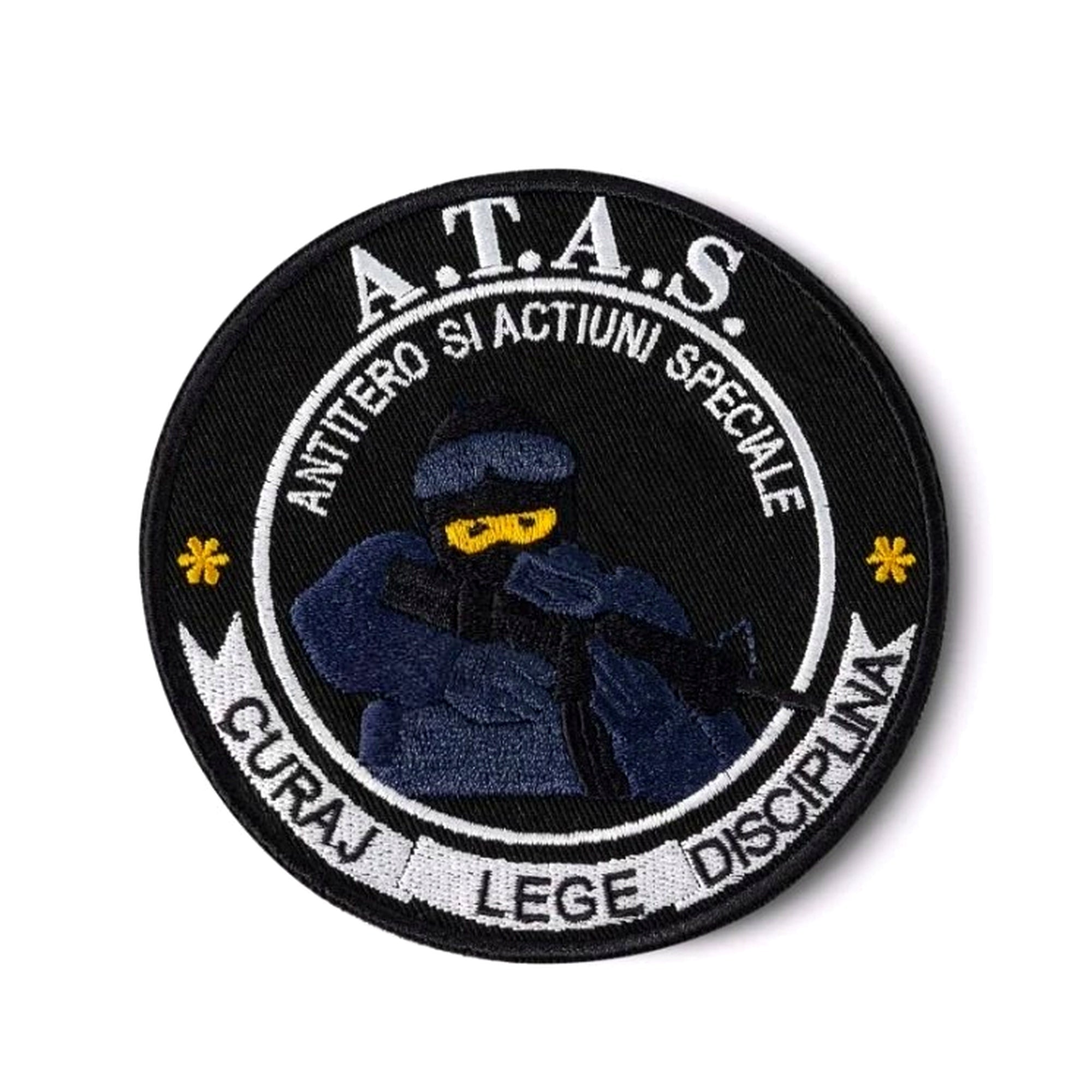 Patch Brodat A.T.A.S. Actiuni Speciale – Diametru 9 cm | WARGEAR RO