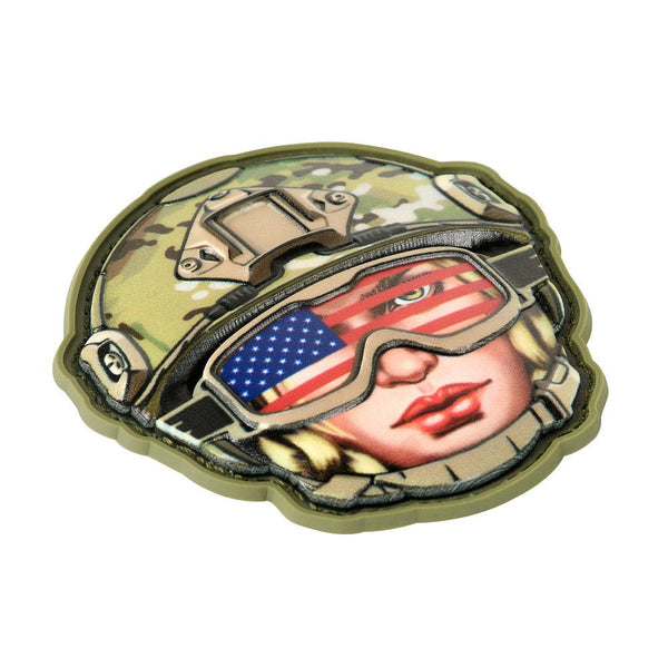 Patch emoji M - TAC U.S.A. girl 3d velcro PVC | Echipament tactic WARGEAR