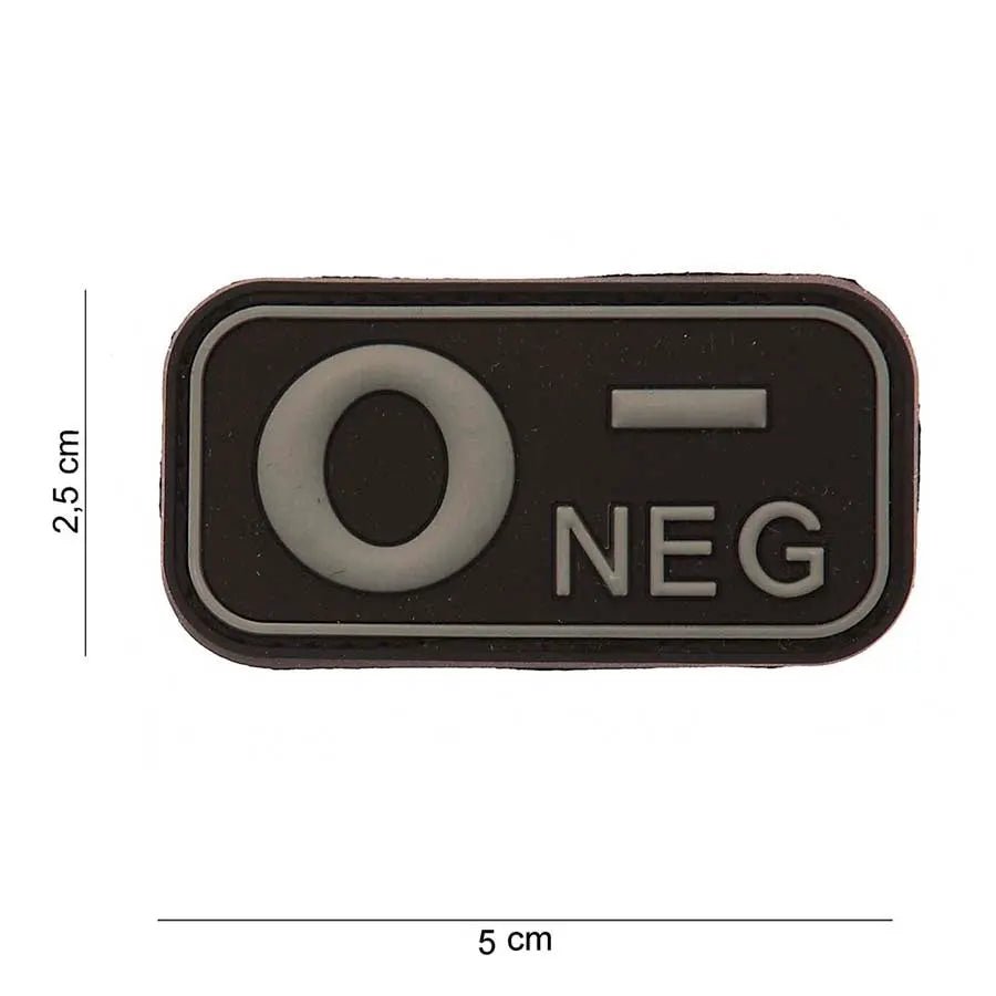 Patch grupa sanguina 0 - negativ PVC | Echipament tactic WARGEAR