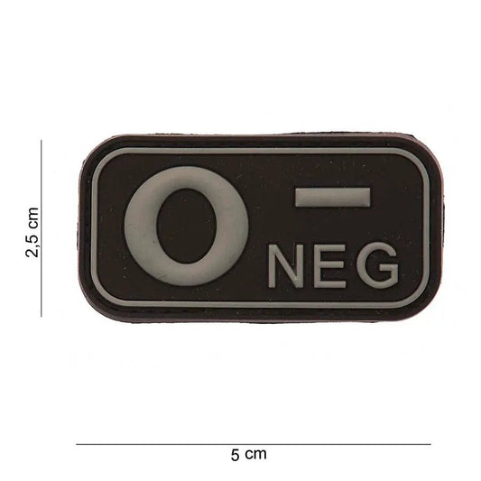 Patch grupa sanguina 0 - negativ PVC | Echipament tactic WARGEAR