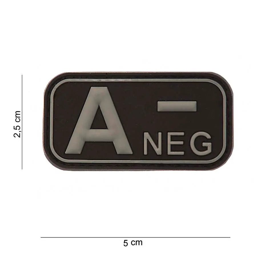 Patch grupa sanguina A - negativ PVC | Echipament tactic WARGEAR