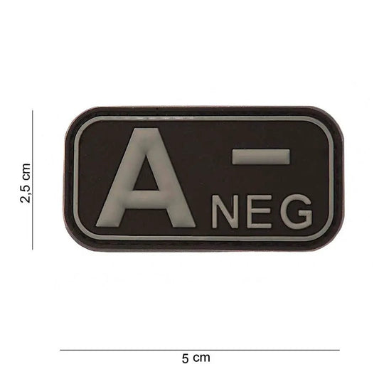 Patch grupa sanguina A - negativ PVC | Echipament tactic WARGEAR