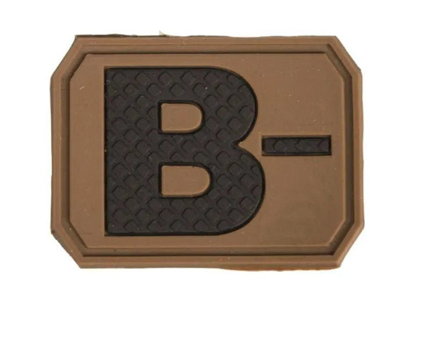 Patch grupa sanguina B negativ velcro PVC | Echipament tactic WARGEAR
