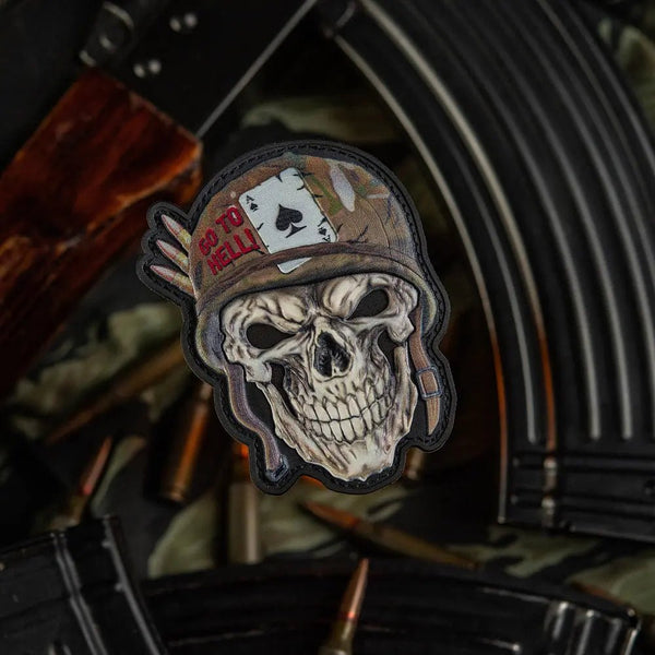 Patch Helmet Skull 3D velcro M - TAC | Echipament tactic WARGEAR