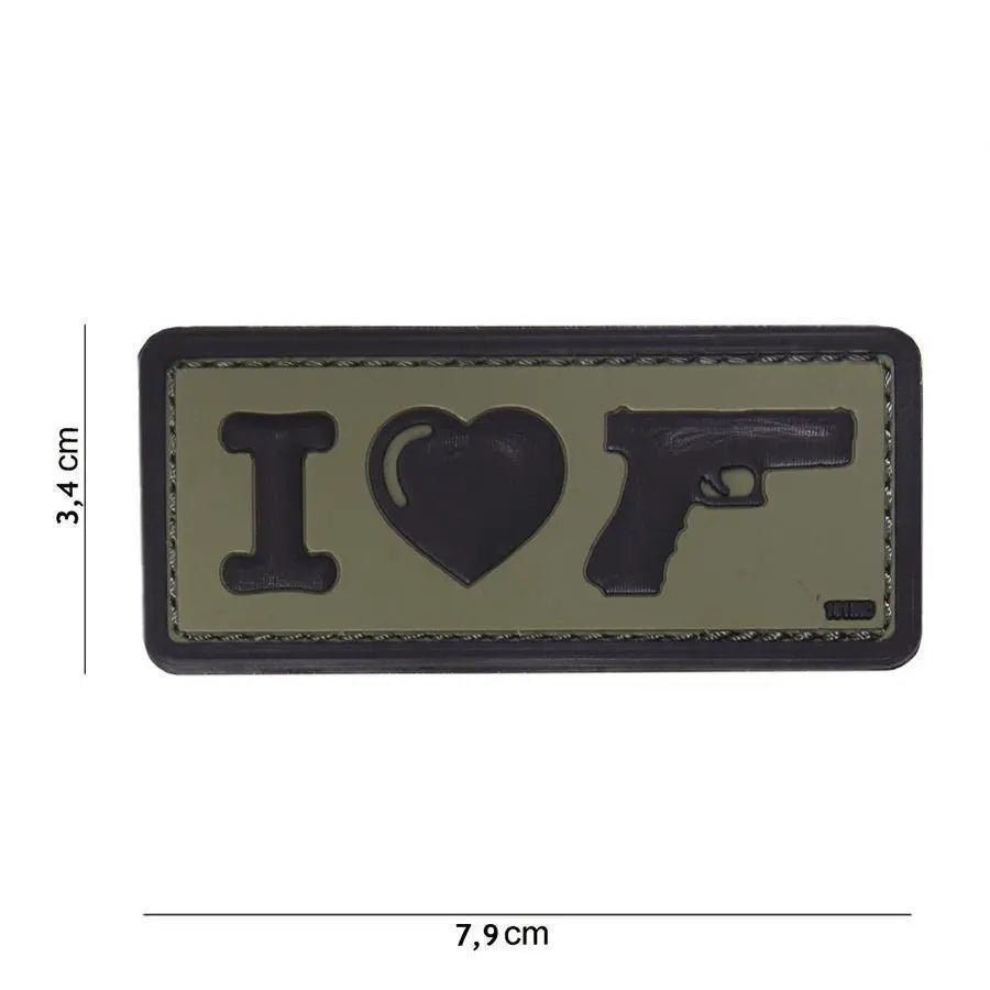 Patch I Love Glock velcro 3D | Echipament tactic WARGEAR
