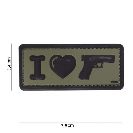 Patch I Love Glock velcro 3D | Echipament tactic WARGEAR