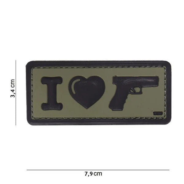 Patch I Love Glock velcro 3D | Echipament tactic WARGEAR
