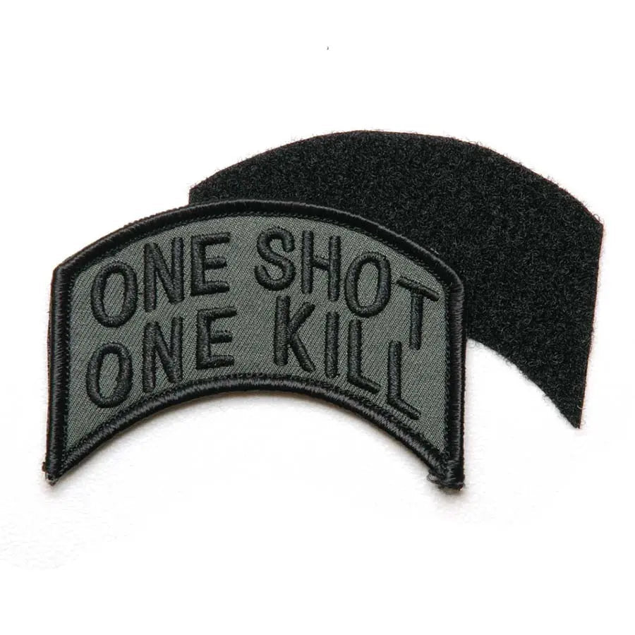 Patch ONE SHOT ONE KILL velcro textil | Echipament tactic WARGEAR