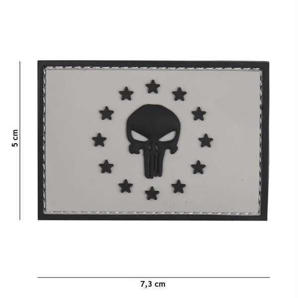 Patch Punisher Drapel EU velcro 3D | Echipament tactic WARGEAR