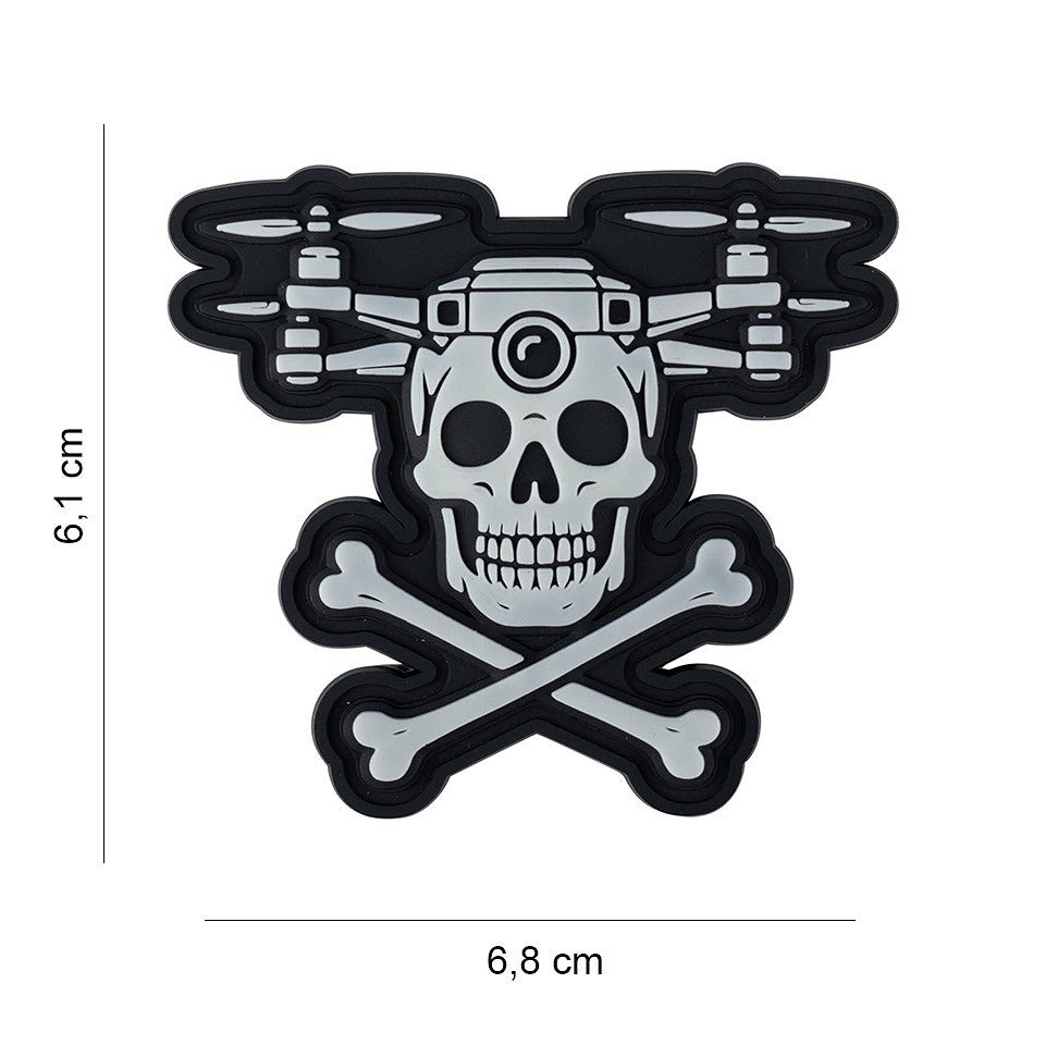 Patch PVC 3D 101 INC Drone Skull and Bones Fosforescent 6,8x6,1 cm | WARGEAR RO