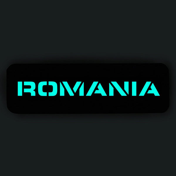 Patch ROMANIA fosforescent CORDURA® 500D laser - cut 25x80mm | Echipament tactic WARGEAR