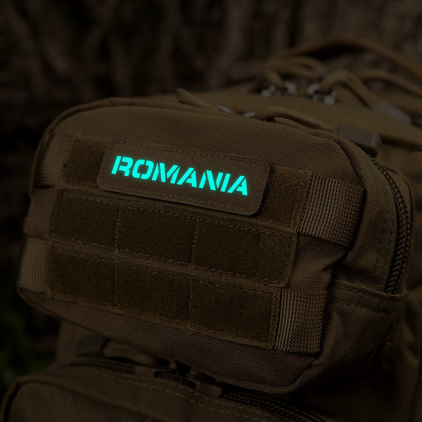Patch ROMANIA fosforescent CORDURA® 500D laser - cut 25x80mm | WARGEAR RO