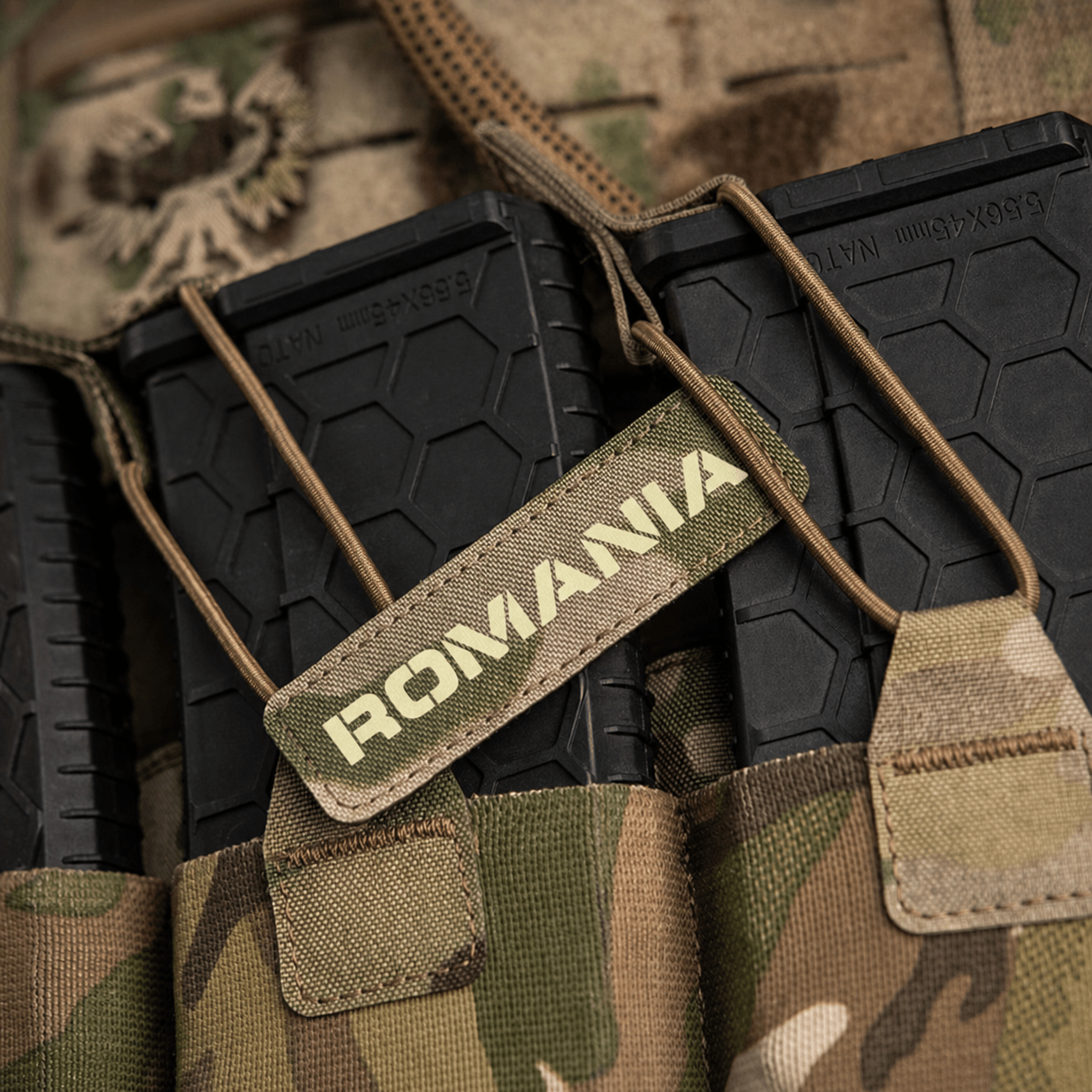 Patch ROMANIA fosforescent CORDURA® 500D laser - cut 25x80mm | WARGEAR RO