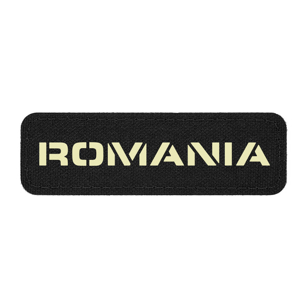 Patch ROMANIA fosforescent CORDURA® 500D laser - cut 25x80mm | Echipament tactic WARGEAR
