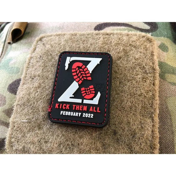 Patch Z - Kick them all velcro PVC JTG | Echipament tactic WARGEAR
