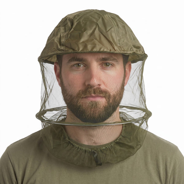 Plasa de cap anti-insecte cu inel metalic MFH – oliv | WARGEAR RO
