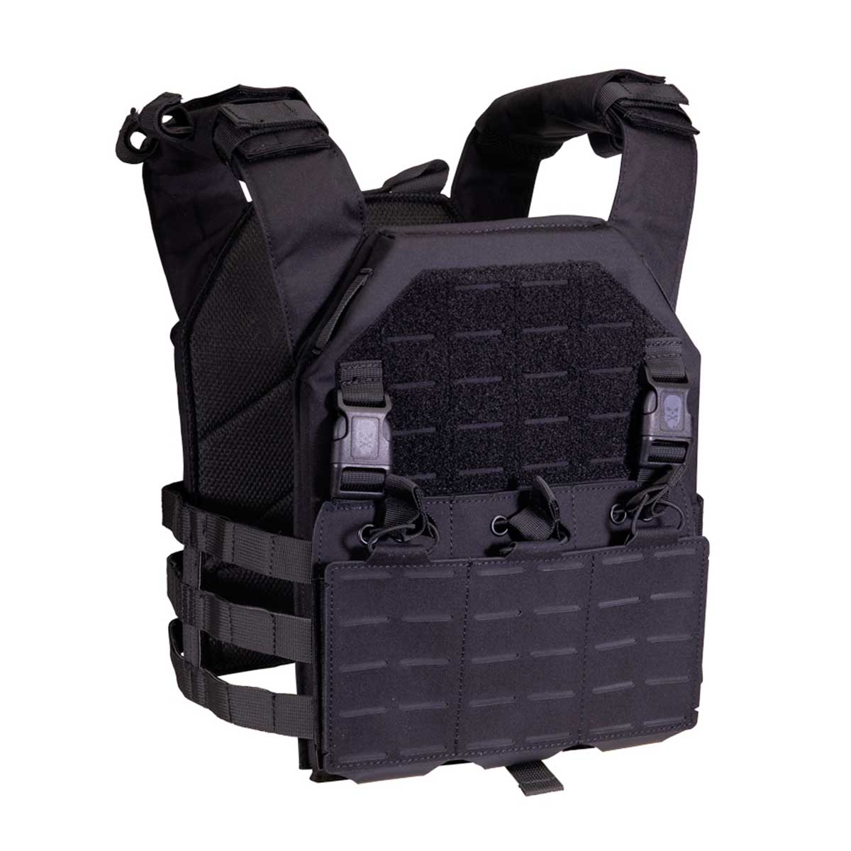 Plate carrier RAMPART negru cu triplu port-incarcator, Cordura 1000D | WARGEAR RO