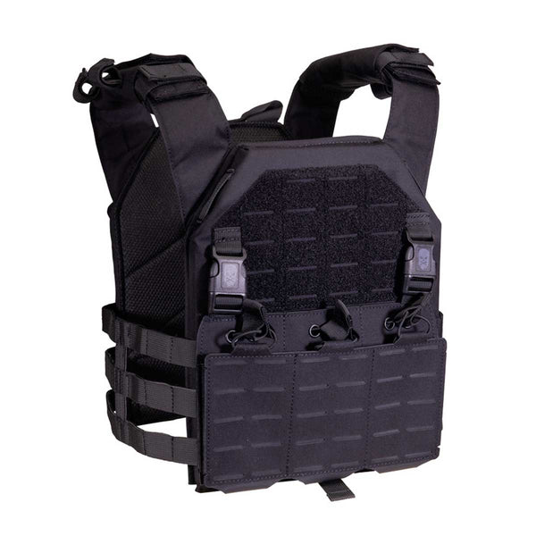 Plate carrier RAMPART negru cu triplu port-incarcator, Cordura 1000D – detaliu