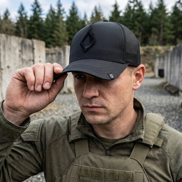 Sapca trucker Pentagon Burn Neagra – Spate din Plasa