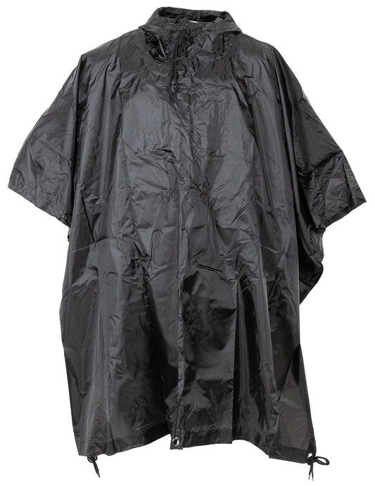 Poncho Ploaie Ripstop MFH 144 x 223 cm – Negru | WARGEAR RO