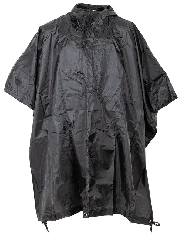 Poncho Ploaie Ripstop MFH 144 x 223 cm – Negru | WARGEAR RO