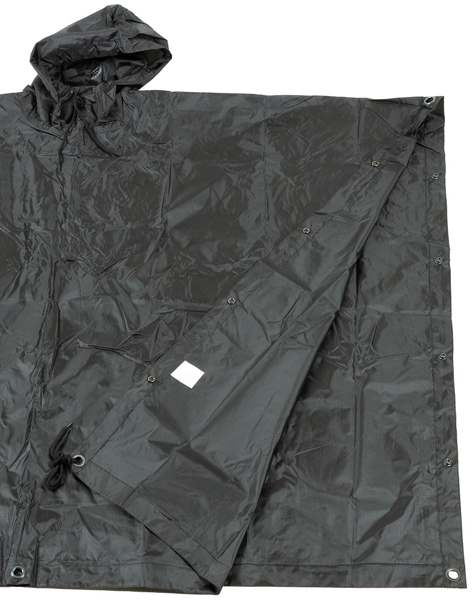 Poncho Ploaie Ripstop MFH 144 x 223 cm – Negru | WARGEAR RO