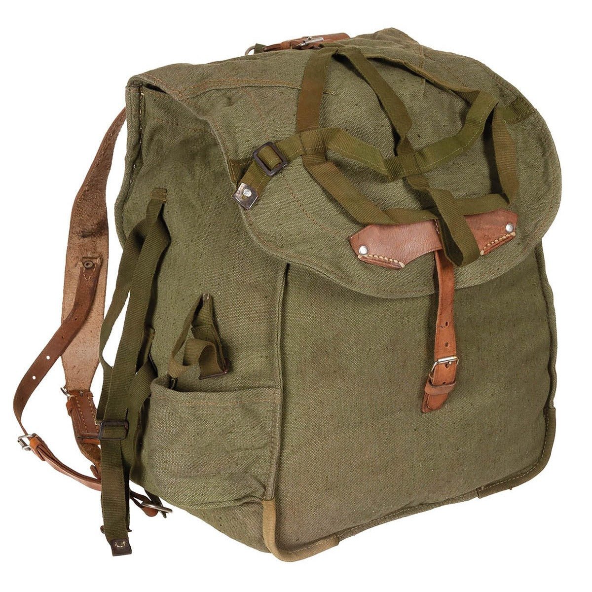 Rucsac Armata Romana RSR Oliv cu Curele din Piele 30L - Surplus Original, Ca Nou | WARGEAR RO