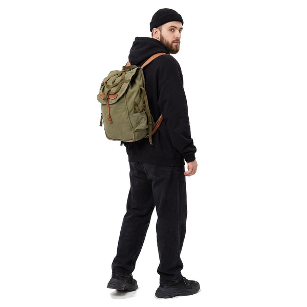 Rucsac Armata Romana RSR Oliv cu Curele din Piele 30L - Surplus Original, Ca Nou | WARGEAR RO