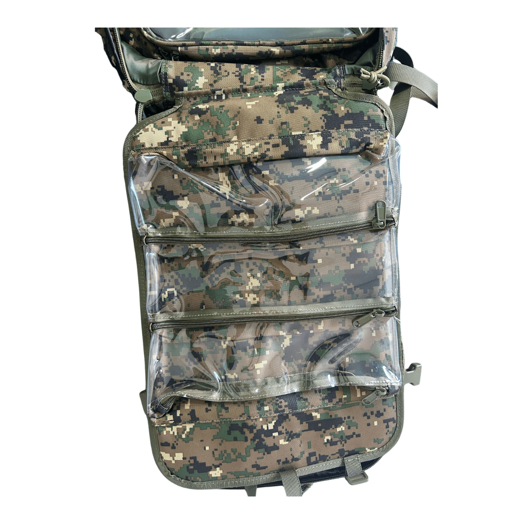 Rucsac Tactic Medical Modular 1000D Digital Woodland – Husă Impermeabilă Inclusă | WARGEAR RO