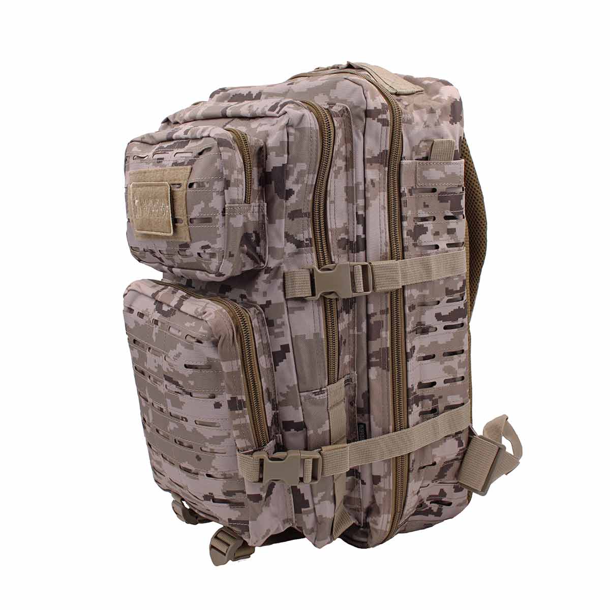 Rucsac tactic RIDGELINE 36L cu panou laser cut – Pixelat Arid – detaliu