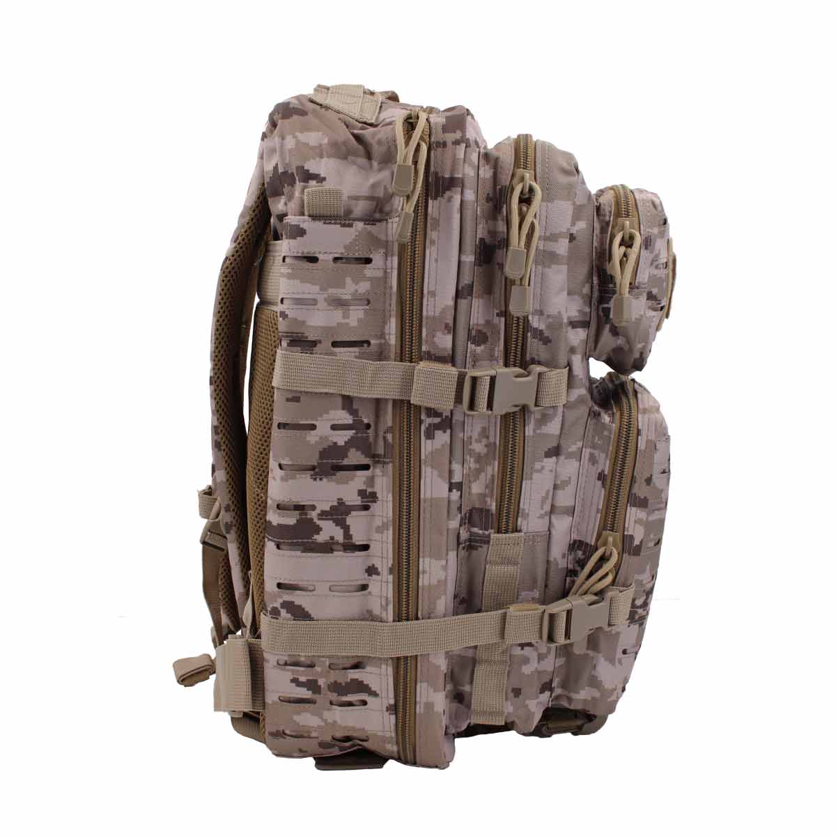 Rucsac tactic RIDGELINE 36L cu panou laser cut – Pixelat Arid – detaliu