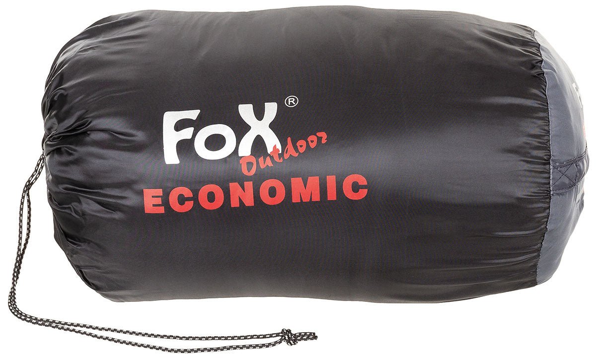 Sac de Dormit Tip Mumie FoxOutdoor Economic - Negru-Gri | WARGEAR RO