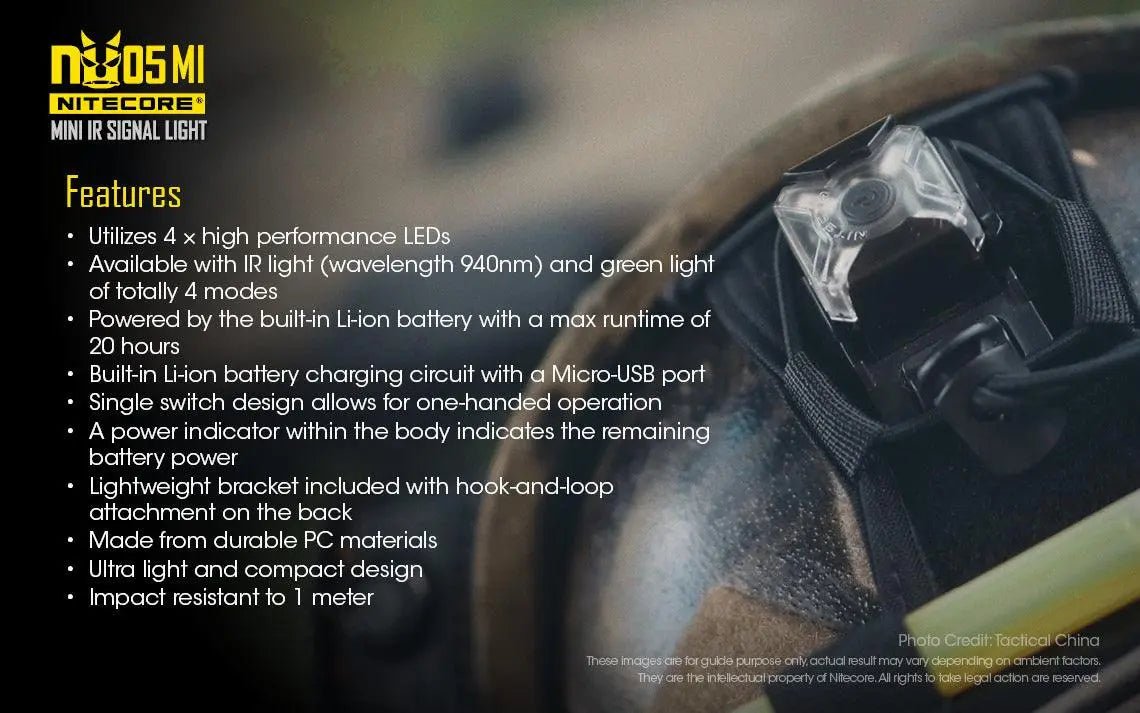 Semnal luminos militar IR NU05 NITECORE | Echipament tactic WARGEAR