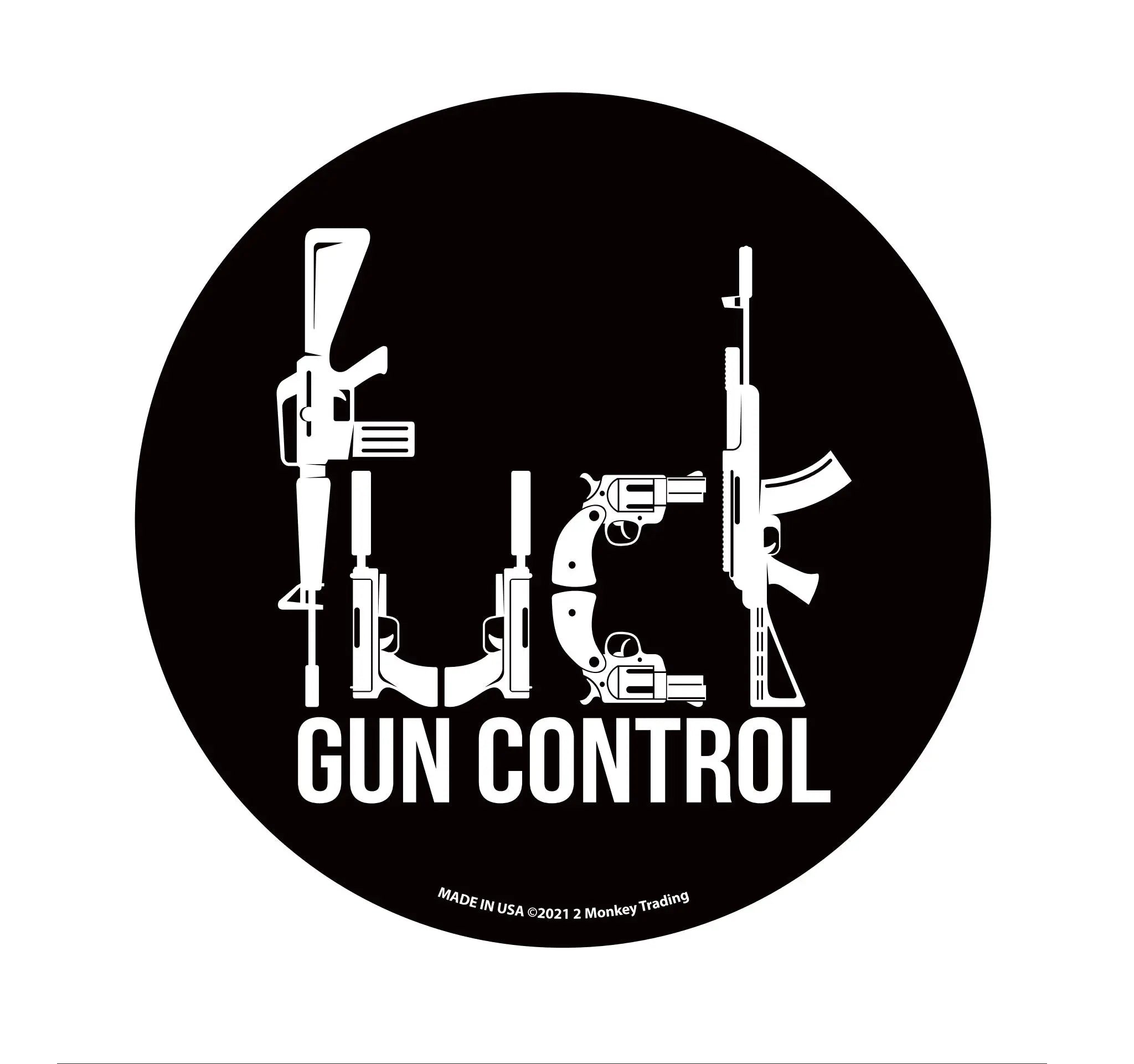 Sticker F*** GUN CONTROL Lucky Shot USA | Echipament tactic WARGEAR