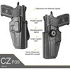 Toc OWB CZ P-07 / P-09 cu retentie pe garda Gun&Flower - Mana dreapta, Negru | WARGEAR RO