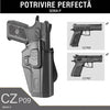 Toc OWB CZ P-07 / P-09 cu retentie pe garda Gun&Flower - Mana dreapta, Negru | WARGEAR RO