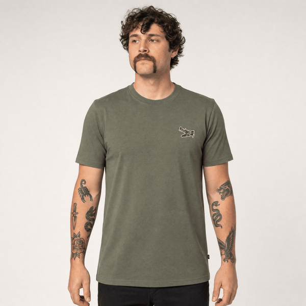 Tricou Army cu Avionul Spitfire Fostex – Olive | WARGEAR RO