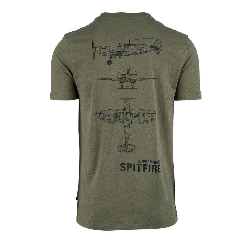 Tricou Army cu Avionul Spitfire Fostex – Olive | WARGEAR RO