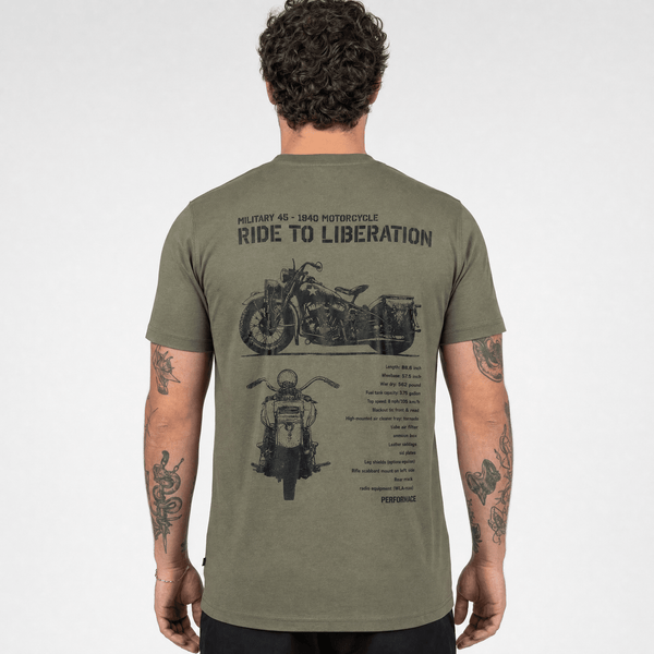 Tricou Army cu Motocicleta WLA Liberator Fostex – Olive | WARGEAR RO