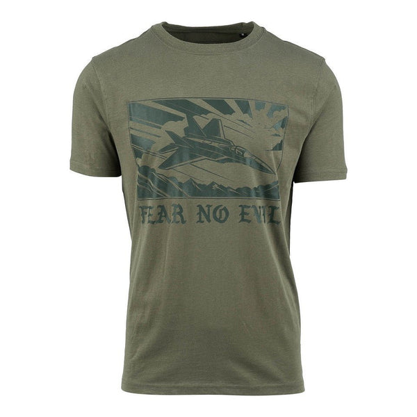 Tricou Army Fear No Evil cu Avion de Vanatoare Fostex – Olive | WARGEAR RO