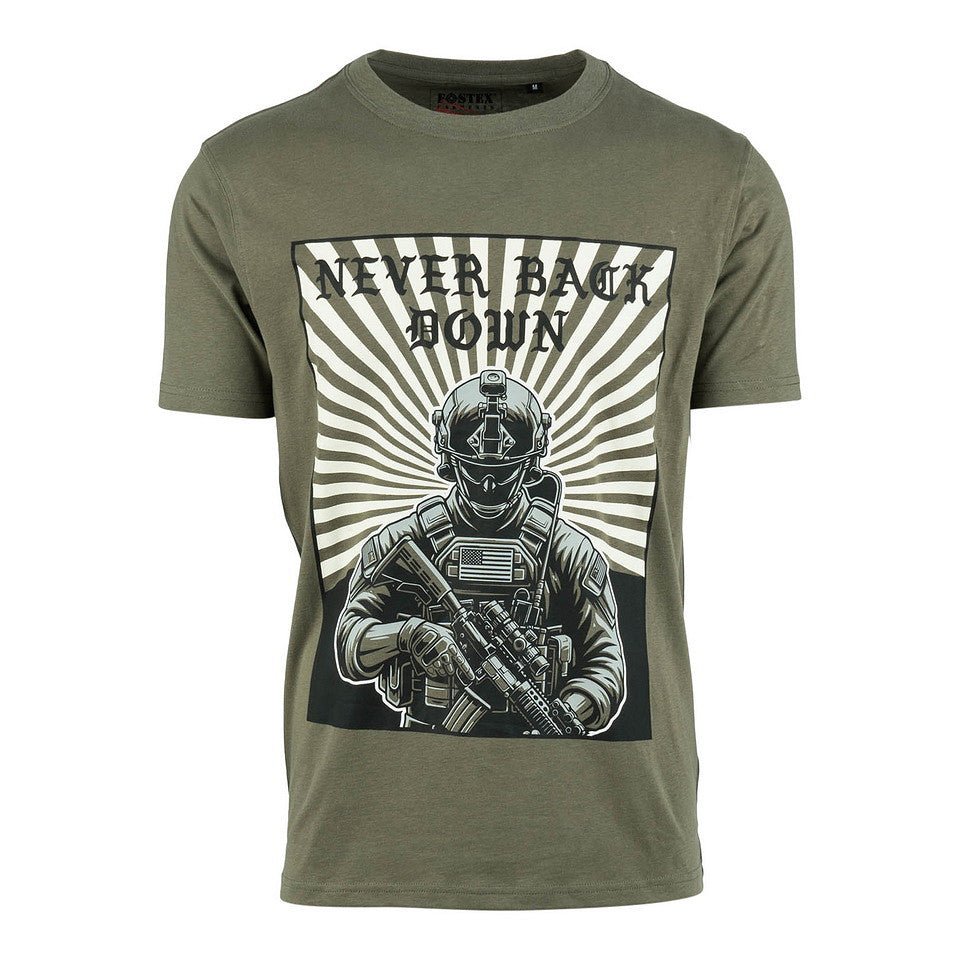 Tricou Army Never Back Down Fostex - Olive | WARGEAR RO