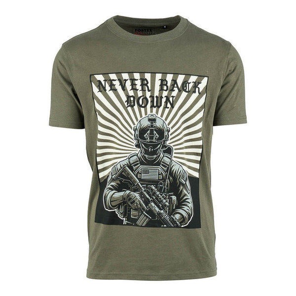 Tricou Army Never Back Down Fostex - Olive | WARGEAR RO