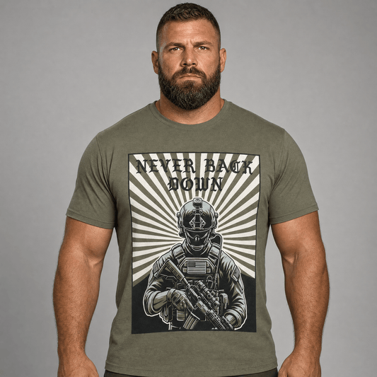 Tricou Army Never Back Down Fostex - Olive | WARGEAR RO
