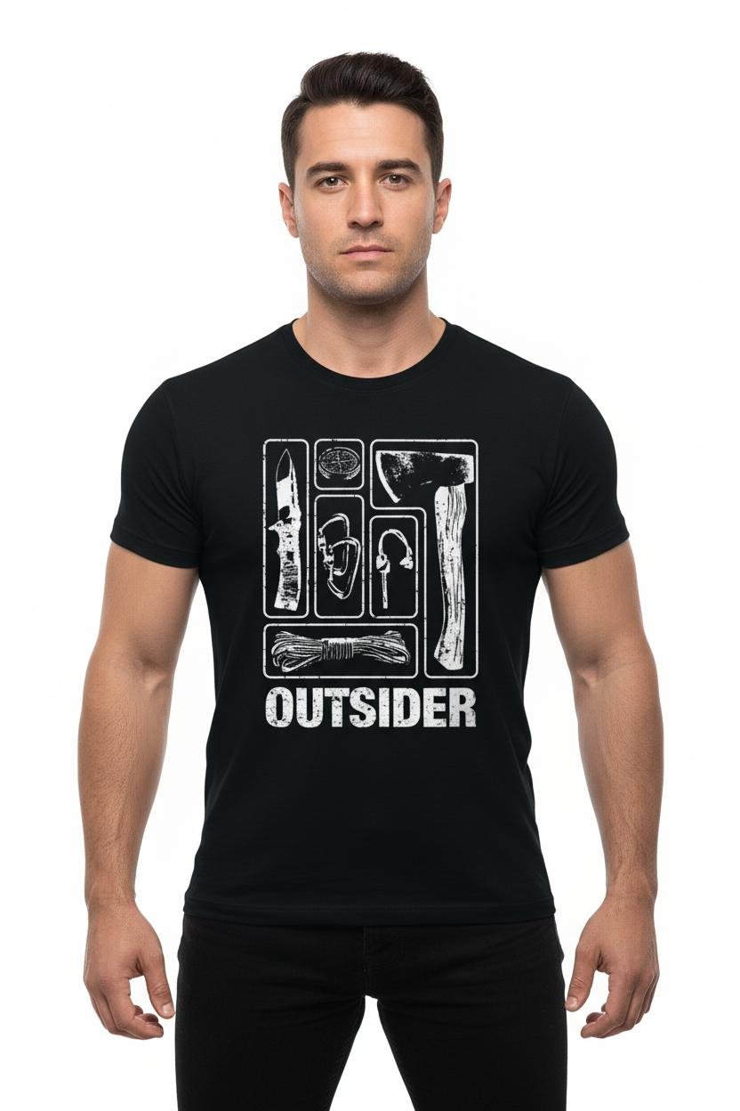 Tricou army OUTSIDER negru TIGERWOOD | Echipament tactic WARGEAR